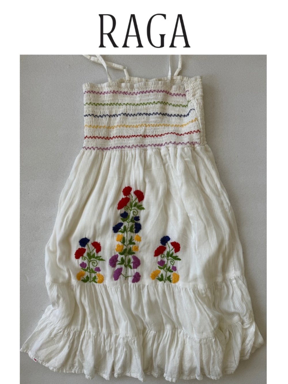 Raga Embroidered Smocked Boho Summer Dress